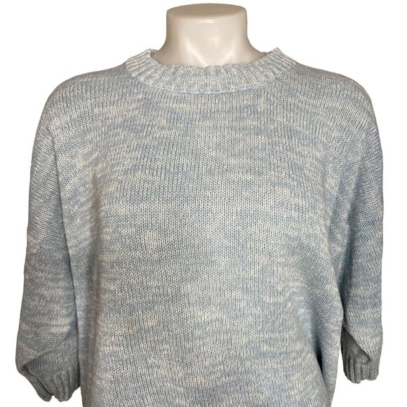 Vintage Venezia Light Blue Half Sleeve Sweater Size 2X - Picture 2 of 9